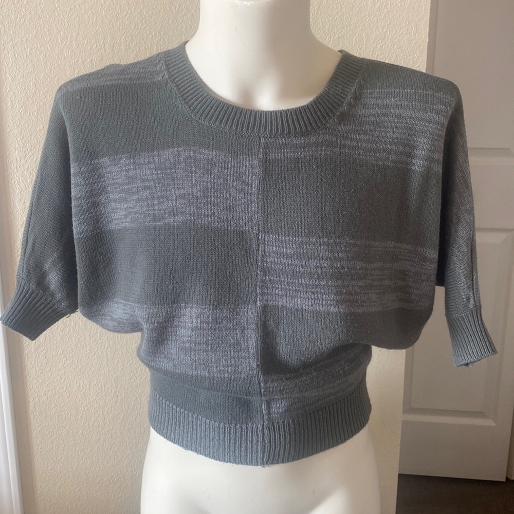 Cropped short sleeve sweater